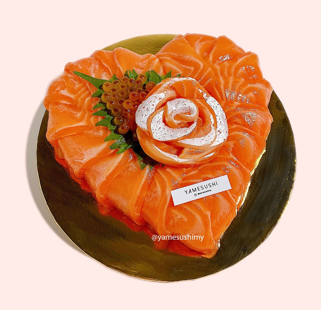 Heart Shaped Salmon Toro Cake - Yamesushi Express Sdn Bhd (1158118A)